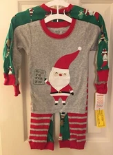  Carters Just One You Santa's Nice List 4-pc Pajamas Christmas Size 2T Snug Fit