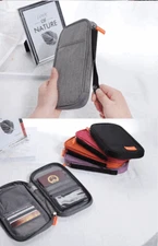 International Travel Wallet Passport Holder RFID Blocking Document Organizer Bag