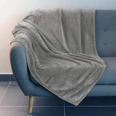 Coperta plaid in morbido pile tinta unita coral 3 misure 4 colori mod. BLANKET