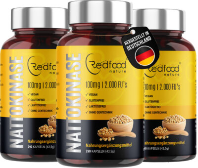 Nattokinase  AKTION 870 Kapseln Vegan XXL Dose 100mg  2000 FU - Made in DE