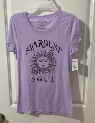 Wound Up Junior s  Stardust Soul  T Shirt Lavender Size Medium (7-9) NWT