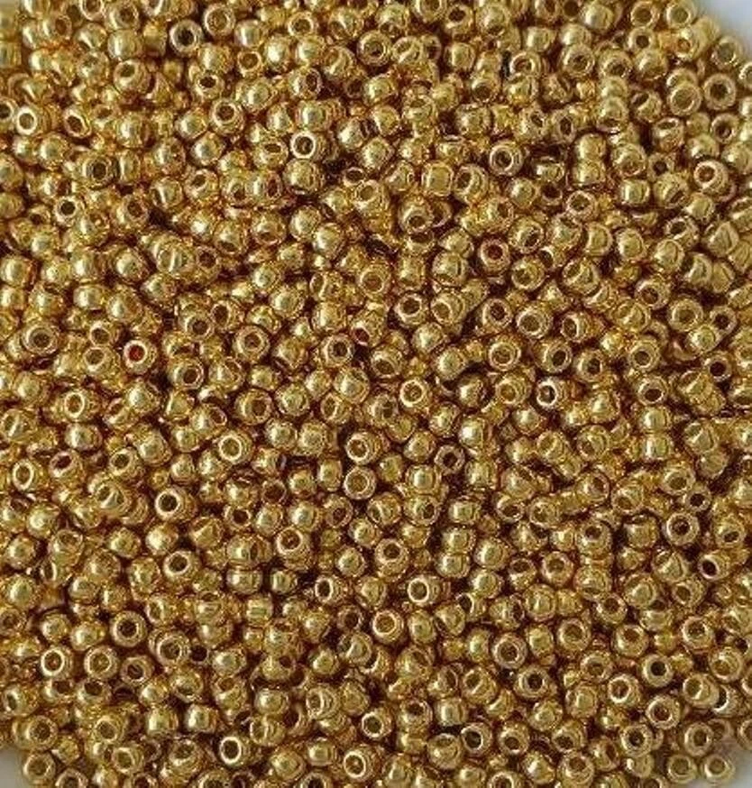 SALE! 20gr TOHO PERM FIN GALV LIGHT GOLD GLASS SEED BEADS SIZE 11 2mm No. PF557
