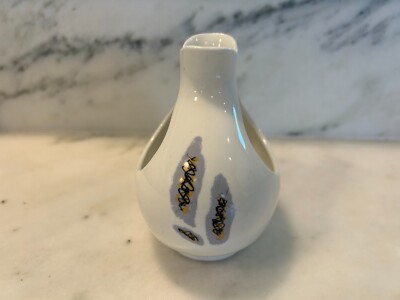 Vintage Hallcraft Eva Zeisel White Floral Candle Stick Holder