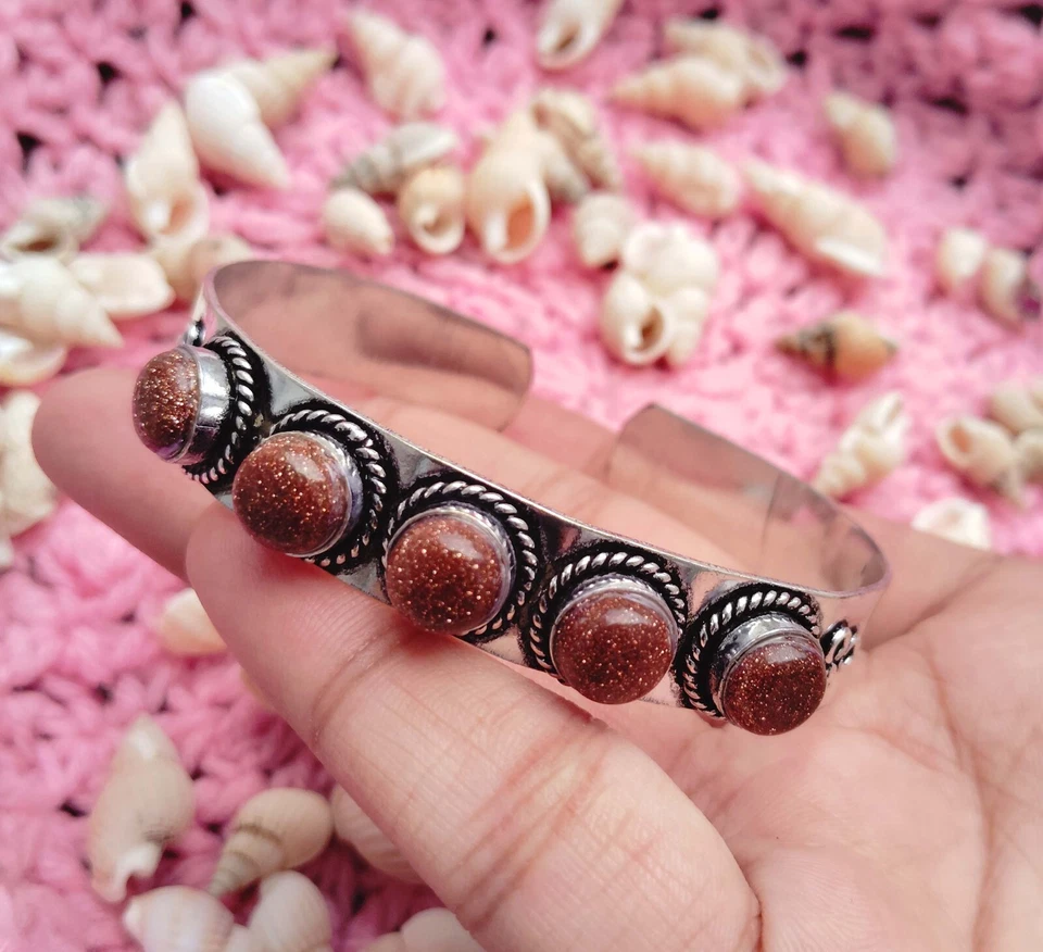 Brazalete ajustable Sunstone\ Brazalete de protección \ Brazalete minimalista~ Foto 3 de 4