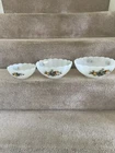 Vintage Arcopal “Fruits De France” French Milk Glass Kitchen Bowl Set 9”-8”-6”