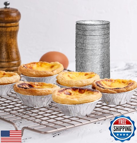 Yesland 500 Pack Aluminum Foil Egg Tart Molds, 2.8 Inch Disposable Pie Tins P - Picture 5 of 5
