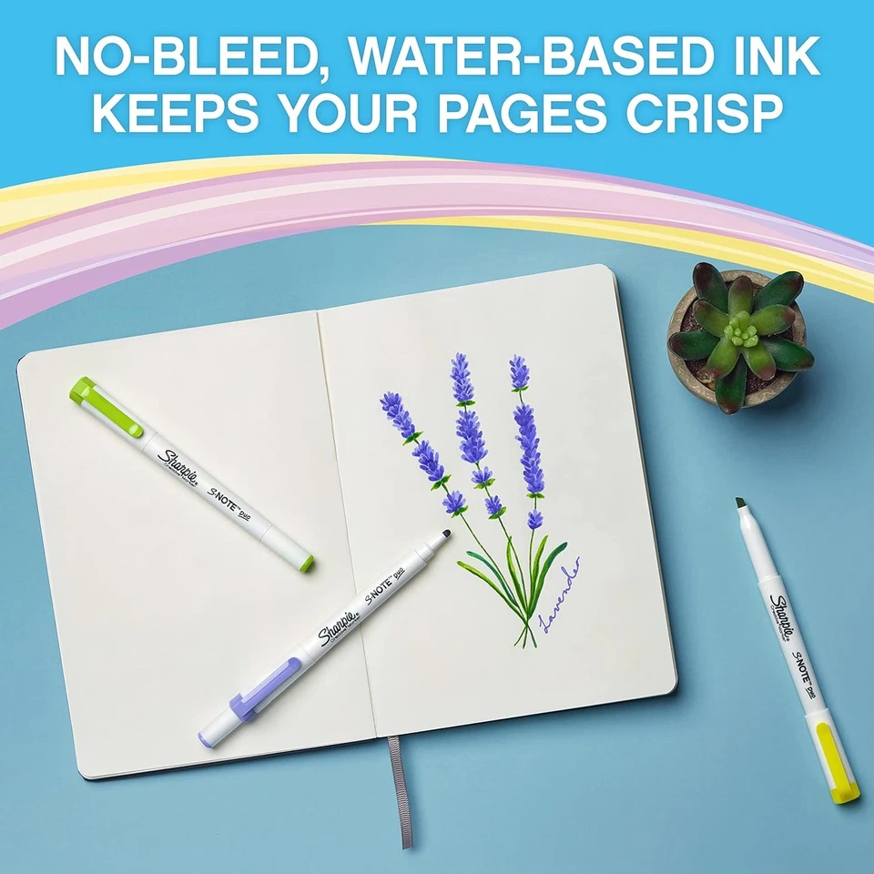 Sharpie S-Note Duo Highlighters Dual Ended Pastel Creative Markers Bullet & - Image 2 of 4