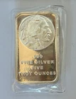 5 troy oz silver bullion bar .999 Indian Head