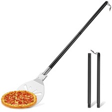 Onader Perforierter Pizzaschieber, Edelstahl Rund Pizzaschaufel, Pizza Schieber