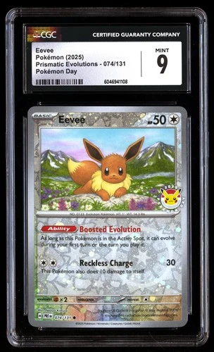 CGC 9 Eevee 074/131 Pokemon Prismatic Evolutions 2025 English