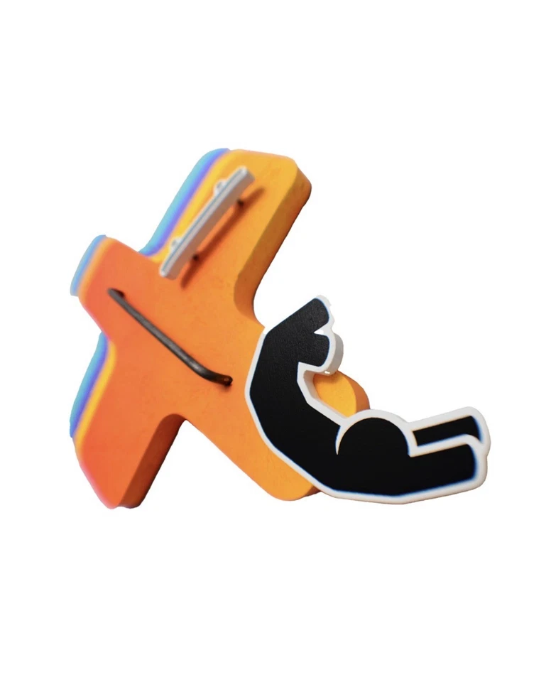 Escultura grabada en madera pintada a mano Pahnl 'Attempt #11', arte urbano moderno 2021 Foto 4 de 4