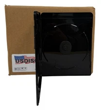 USDISC Blu-ray Cases Slimline 7mm, Single 1 Disc (Glossy Black) Lot