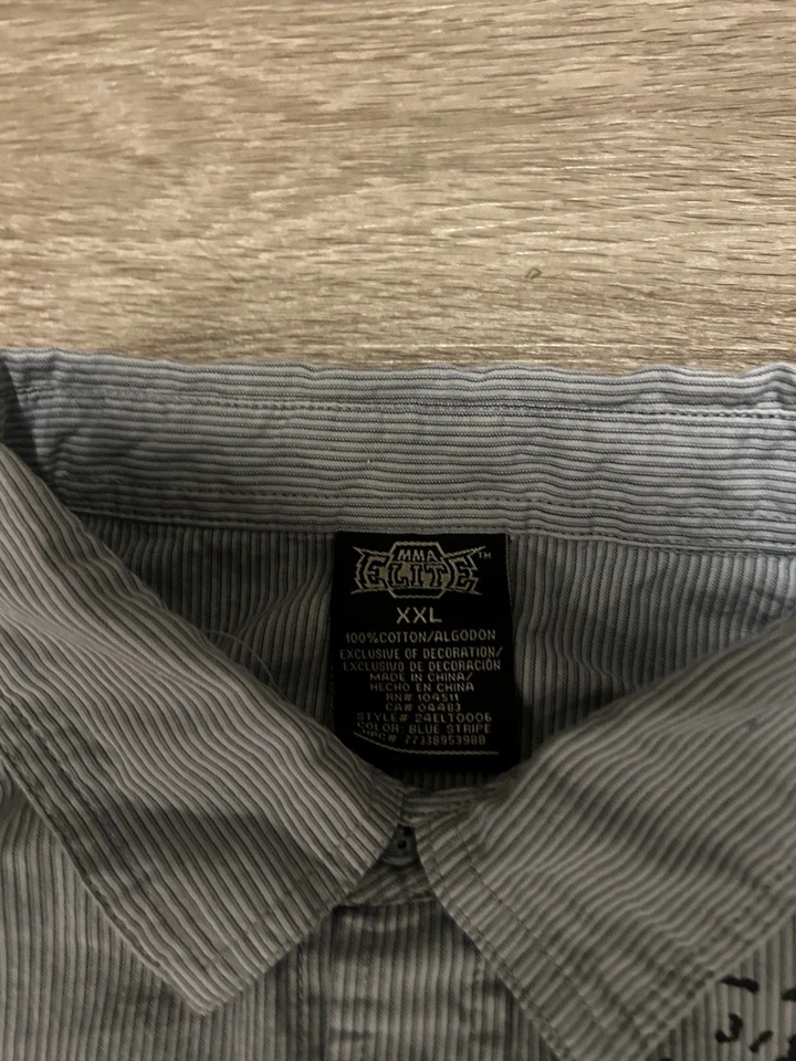 Винтажная элитная рубашка MMA для взрослых XXL серая на пуговицах гранж с длинным рукавом байкерская Y2K мужская - Изображение 3 из 4