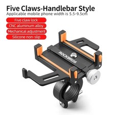 ROCKBROS CNC Aluminum Bike Motorcycle Phone Holder Five-Claw Mechanical Mount