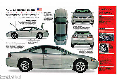 1999 PONTIAC GRAND PRIX GP SPEC SHEET / Brochure / Pamphlet 