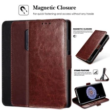 For Samsung Galaxy S9/S9 Plus Flip Leather Wallet Card Hybrid Case Stand Cover