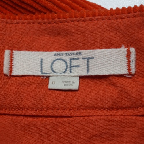 Ann Taylor Straight Short Skirt Womens 0 Orange Cotton Corduroy Casual Day Out - Picture 10 of 14