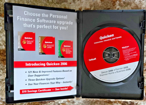 Quicken 2006 Deluxe Premier Home & Business UPGRADE CD Win 98/2000/Me/XP new box - Picture 2 of 2