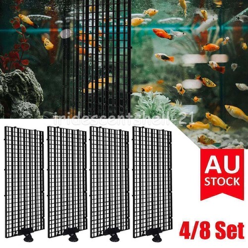 4/8pcs Fish Tank Grid Divider Tray Filter Bottom Egg Crate Isolate Aquarium Set