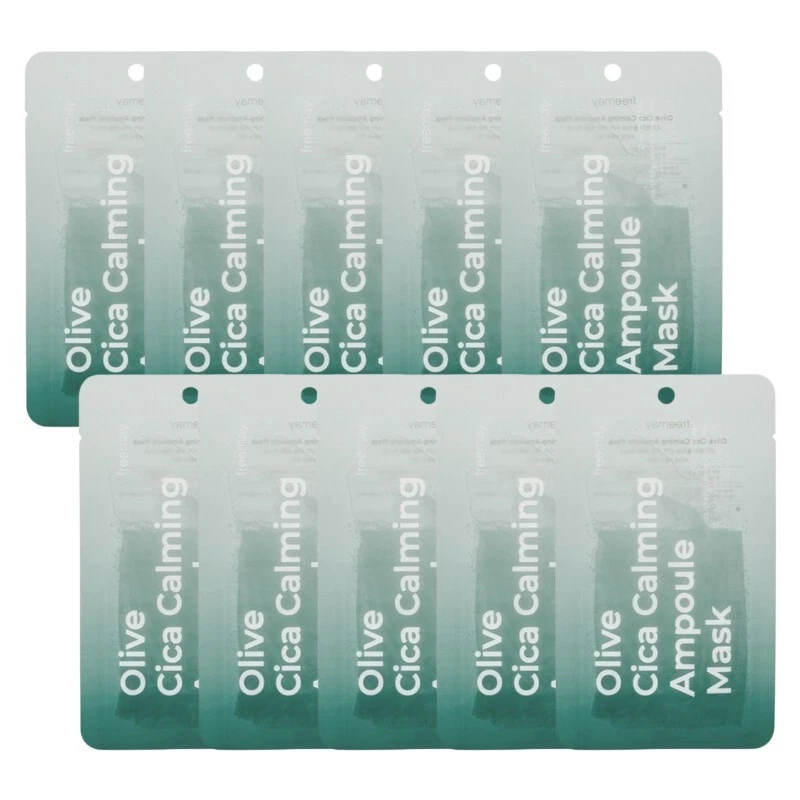 Freemay Olive Cica Calming Ampoule Mask – 10 Sheets Soothing Korean Sheet Mask - Picture 1 of 1