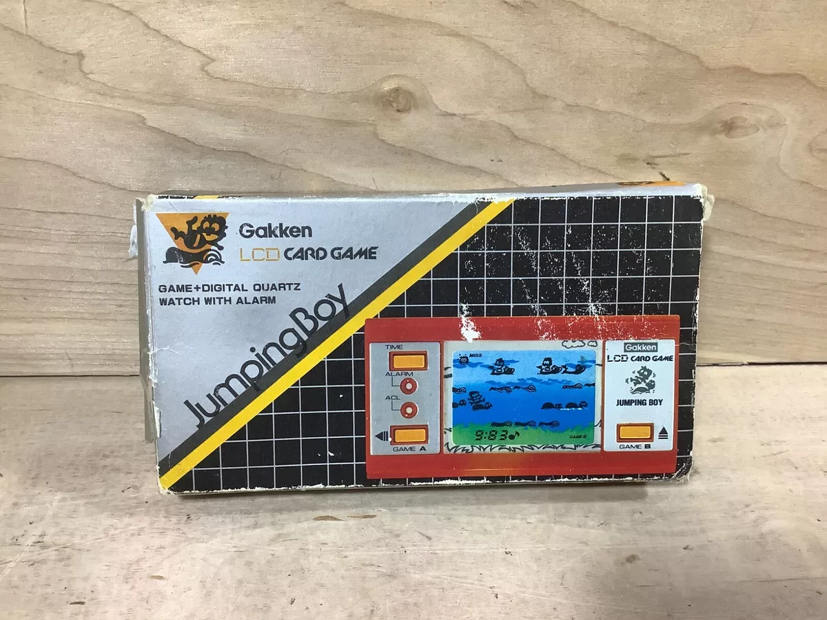 Rare Vintage Gakken LCD Jumping Boy Card Game And Watch Made in Japan Tested