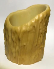 New 4" Ht. Large 3" Diameter Antique Gold Melting Resin Candle Cover #CC982A