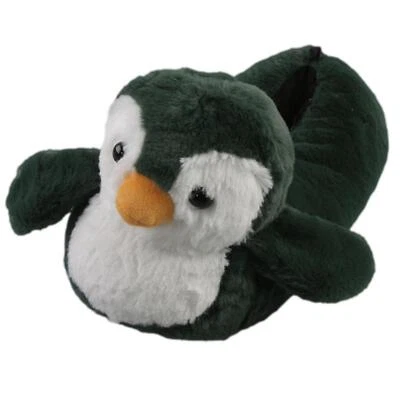 SAMs Tierhausschuhe Pinguin Dunkelgrün Pantoffel Schlappen Plüsch Herren Damen - Bild 1 von 3