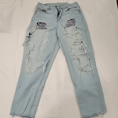 Womens American eagle jeans US size 6 regular holy jeans light Blue