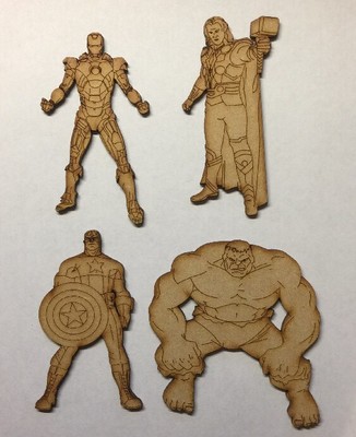 Laserkris Holzfiguren, Marvel, Laser Cut 3mm dick MDF Bastelform Rohling