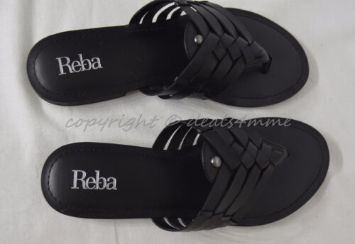 ¡NUEVO EN CAJA! Sandalias de cuero para mujer Reba Angel en negro EE. UU. talla 7,5 - Imagen 2 de 7
