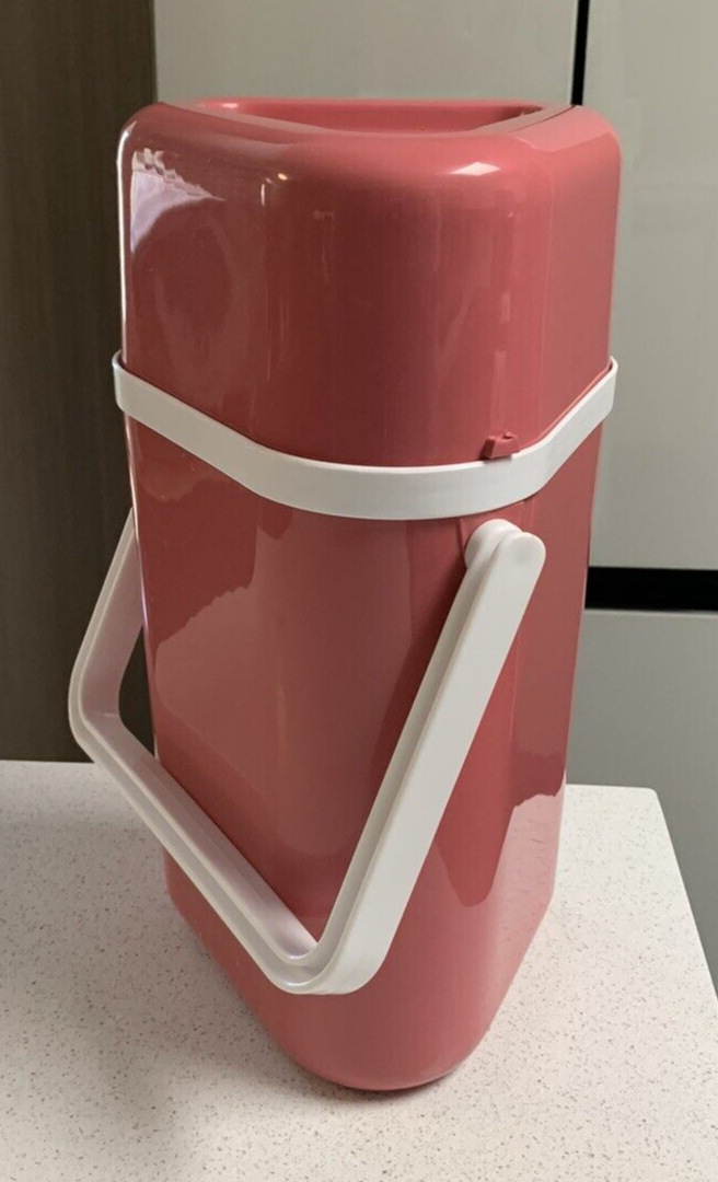 1970's Ingrid Porto Vino Portable 3 Bottle Wine Cooler Pink Mauve w Ice