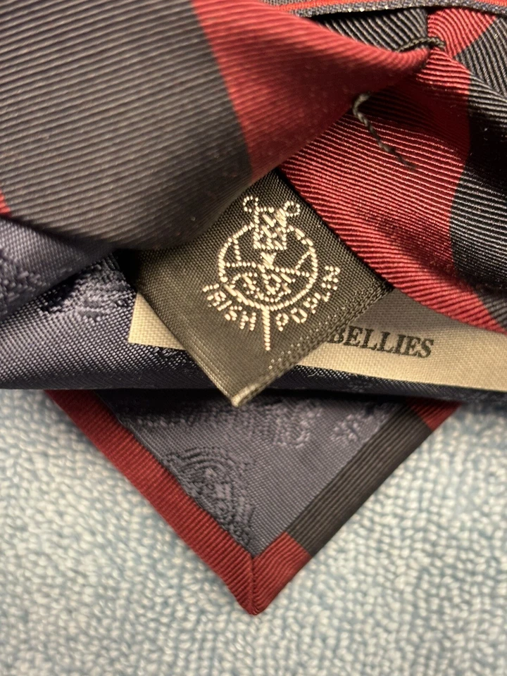Corbata a rayas Atkinsons Royal Irish Popelín Brigada de Guardias 3,5x57 Irlanda nueva sin etiquetas Foto 4 de 4