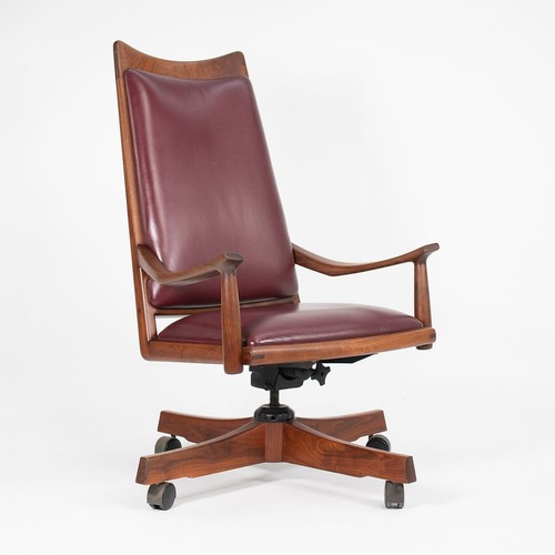 1970s Solid Walnut & Studio Craft Desk Chair by John Nyquist made in California - Picture 8 of 12