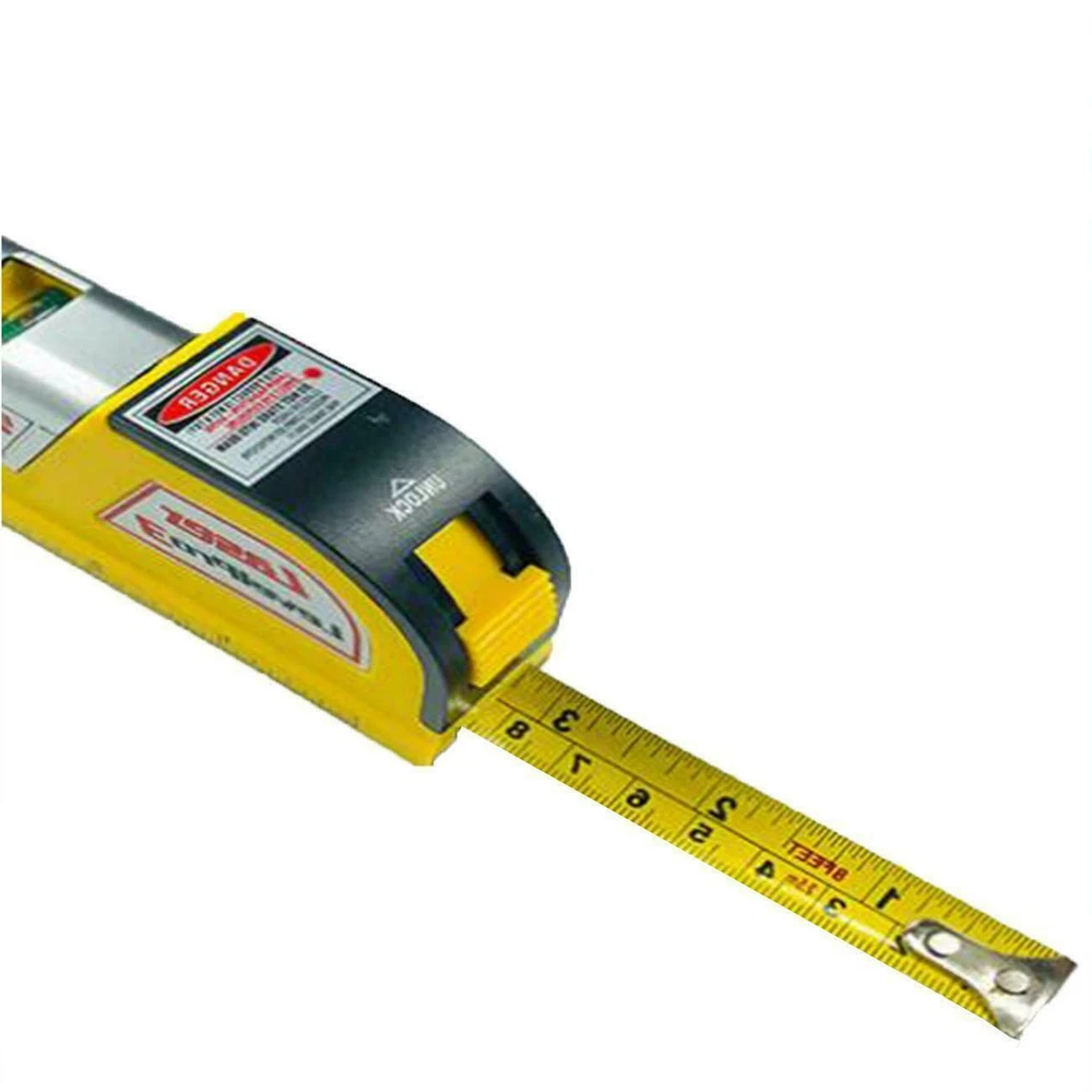 Laser Level Horizontal Vertical Line Measure Measuring Tape Ruler Meter Tool