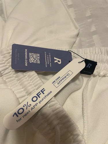 Romwe Men’s White Sweat Pants Size Small Strong Crosses Graphic Graffiti Grunge - Picture 10 of 12