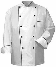 Polycotton Chef Coat Double Breasted Cook & Server Shirt Kitchen Uniform New