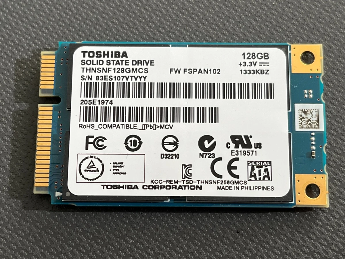 TOSHIBA THNSNF128GMCS PVIe 128gb MSATA SSD TESTED AND WIPED NO ERRORS