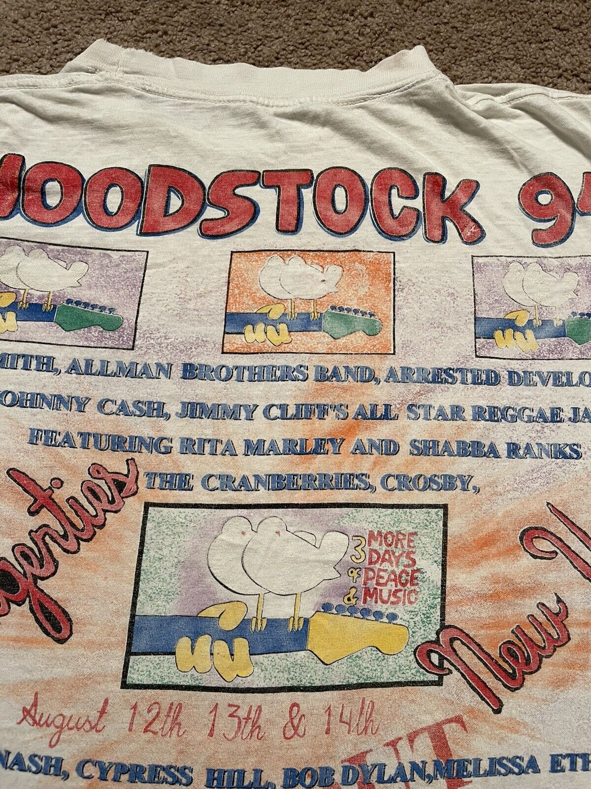 Vintage Woodstock 90s 94 Peace Music Shirt Size L… - image 5