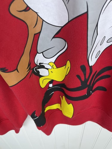 Sudadera Roja Vintage Looney Tunes Taz Silvestre Tweety Cuello Redondo Marciano XS - Imagen 9 de 12