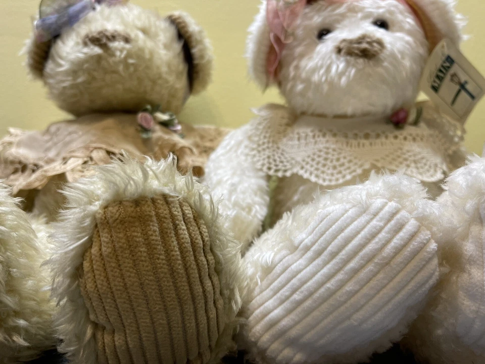 Ivory Teddy Bears First & Main 16” Chantilly & Chiffon #1256 Set Of Two 2 Girls - Image 4 of 4