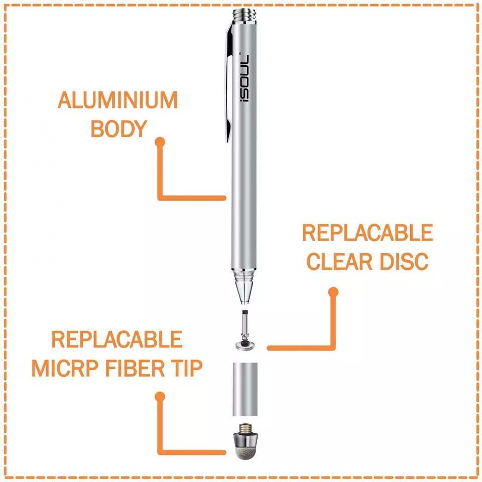 Thin Capacitive Touch Screen Pen Stylus For iPhone iPad Samsung PDA Phone Silver - Image 4 of 4