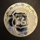 "GET YOUR KICKS ON ROUTE 66" 1 OZ 999 FINE SILVER ROUND SPOTTING S68