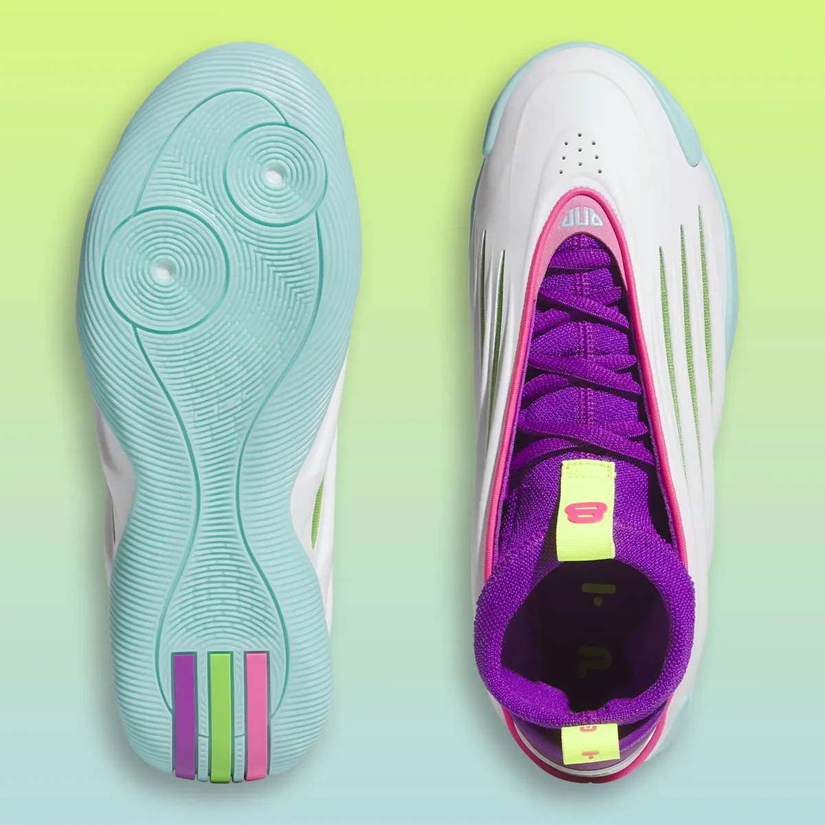 adidas Harden Vol.9 Jalen Williams White Lucid Lime Pink
