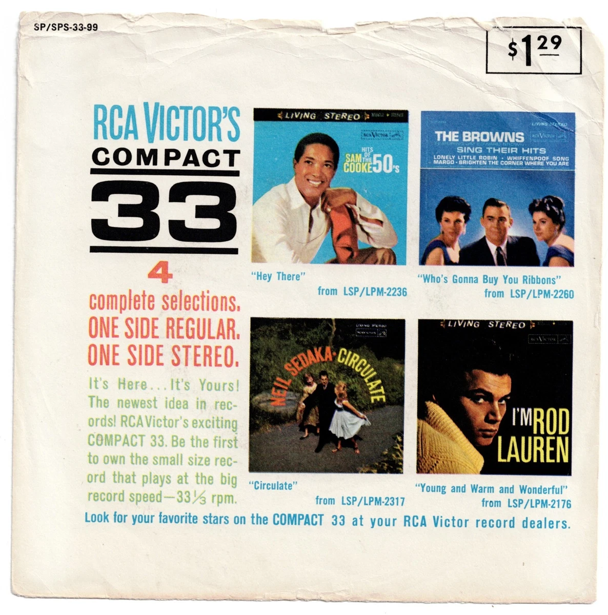 RCA VICTOR DOUBLE 33 7" EP_orig SEDAKA_SAM COOKE-rod lauren