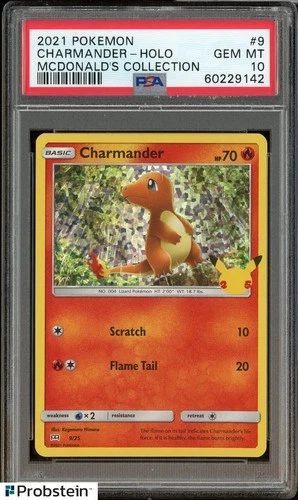 2021 Pokemon McDonlad's Collection #9 Charmander Holo PSA 10 GEM MINT