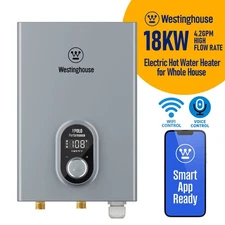 Westinghouse Tankless Water Heater Electric, 18kW 4.2GPM Smart WiFi Whole House