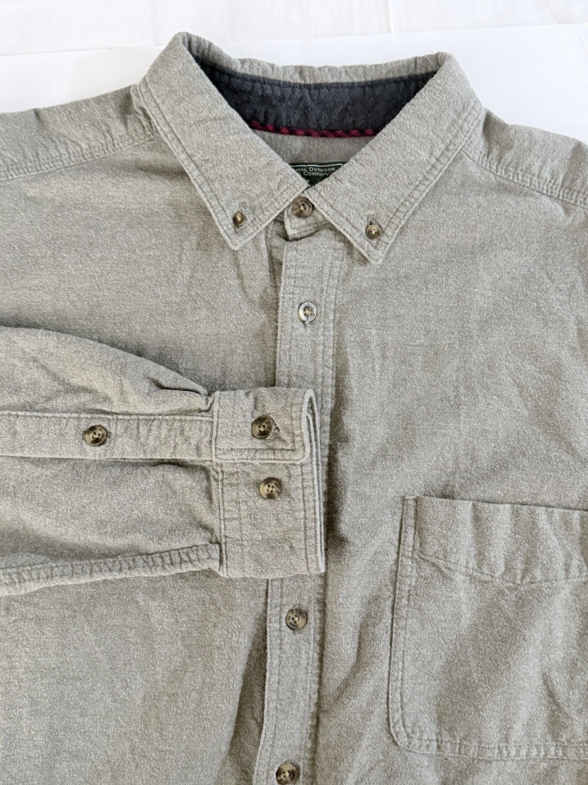 Woolrich Shirt Mens XXL Grayish Green Flannel Long Sleeve Cotton Workwear