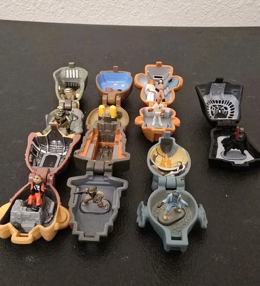 Lote de 7 mini bonecos Star Wars Trilogu 1996 Micro Machines coleção cabeças - Imagem 3 de 4