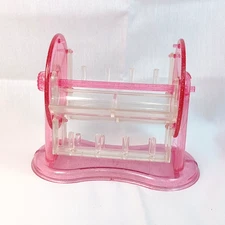 Vintage 1950's Pink Sparkle Plastic Royal Productions Spool Bobbin Carousel