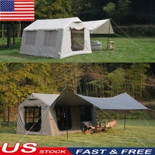 Inflatable Camping Tent 9.8x13ft Hand Pump 8-Person Air Glamping Tent,Waterproof